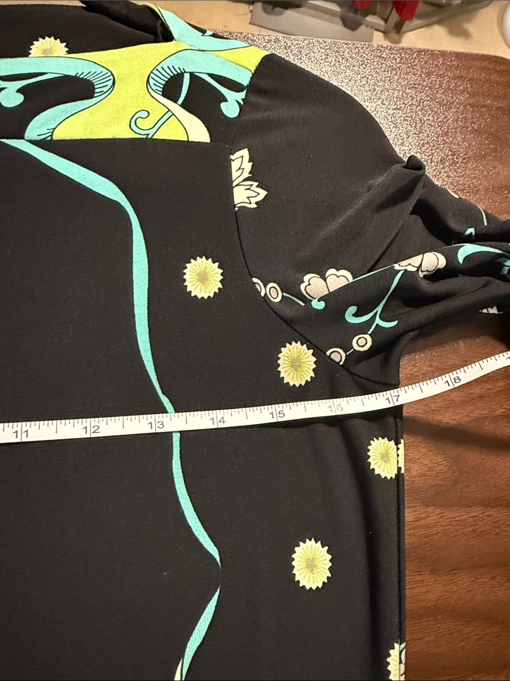 💖Donna Morgan Black and Green Floral Dress💖 - Picture 8 of 10